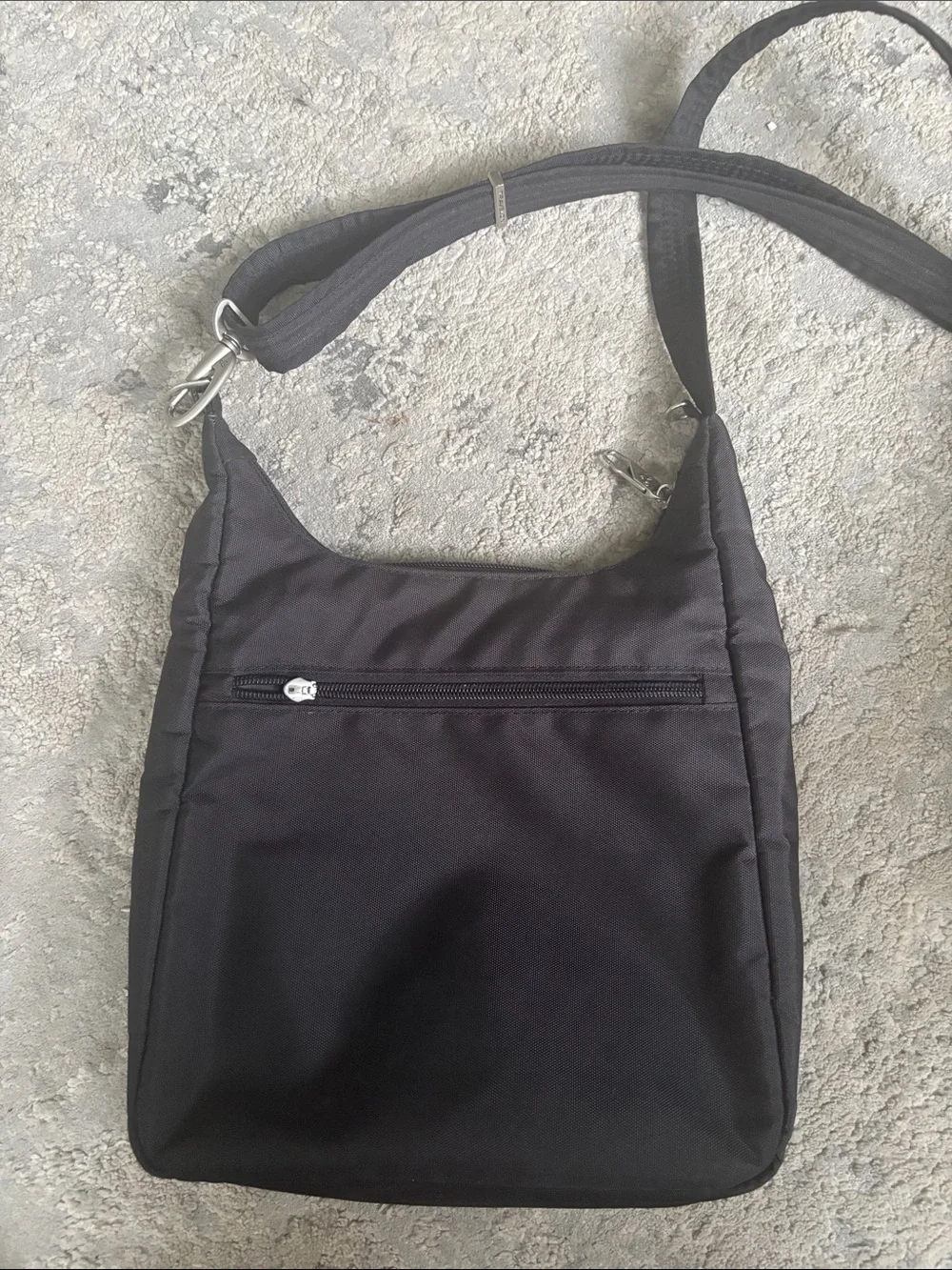 Travelon Black Nylon Messenger Crossbody Bag - Compact Everyday